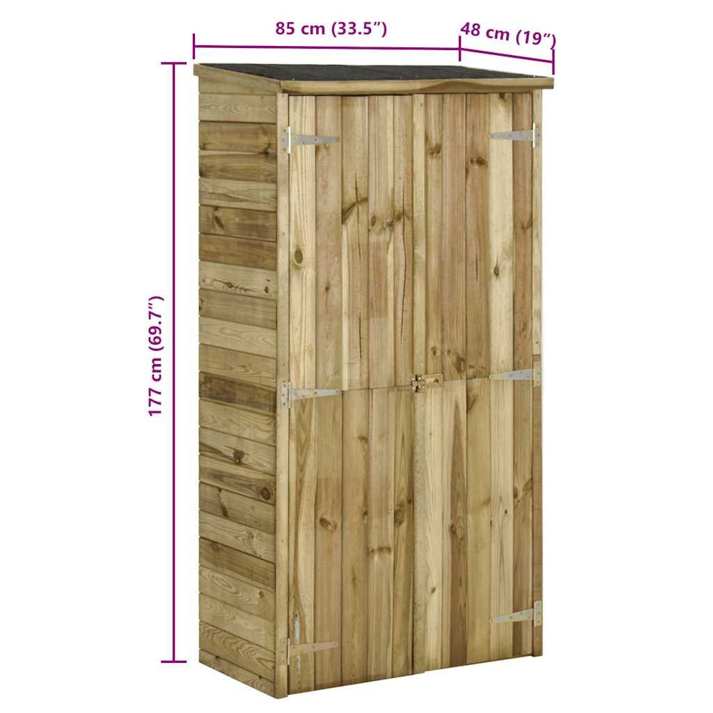 Capanno per Attrezzi in Legno di Pino 85x48x177 cm