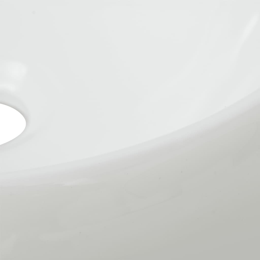 Lavello Bagno con Miscelatore in Ceramica Rotondo Bianco - homemem39