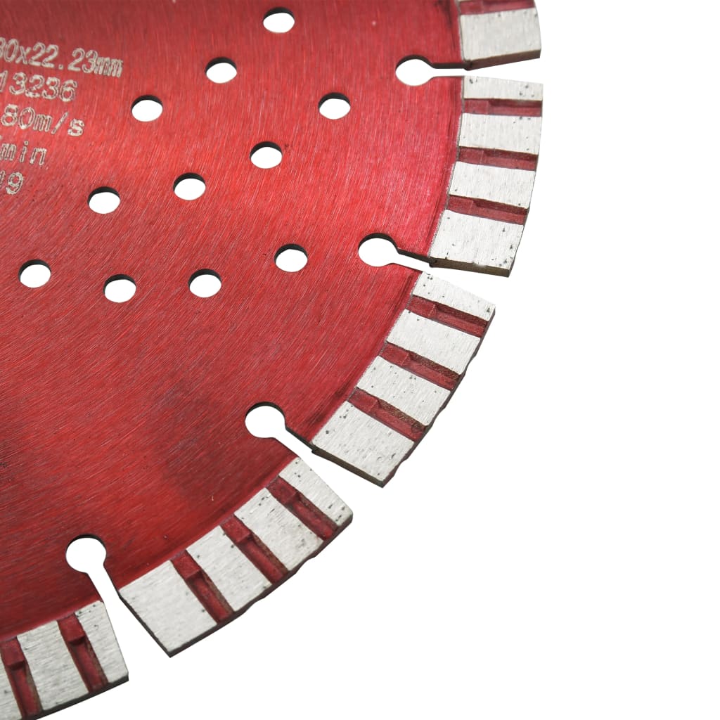 Disco da Taglio Diamantato con Turbo e Fori in Acciaio 300 mm | homemem39