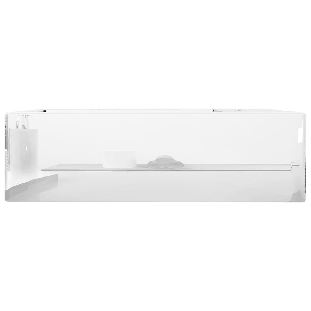 Lavandino con Troppopieno 49x25x15 cm in Ceramica Argento - homemem39