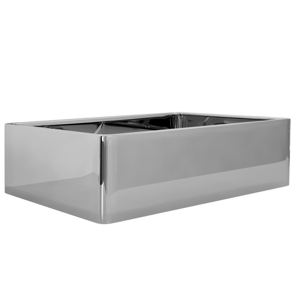 Lavandino 41x30x12 cm in Ceramica Argento - homemem39