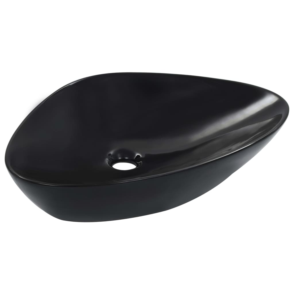 Lavandino 58,5x39x14 cm in Ceramica Nero - homemem39