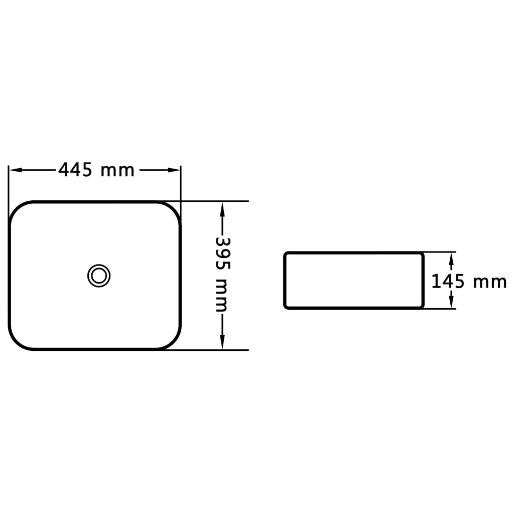 Lavandino 44,5x39,5x14,5 cm in Ceramica Bianco | homemem39