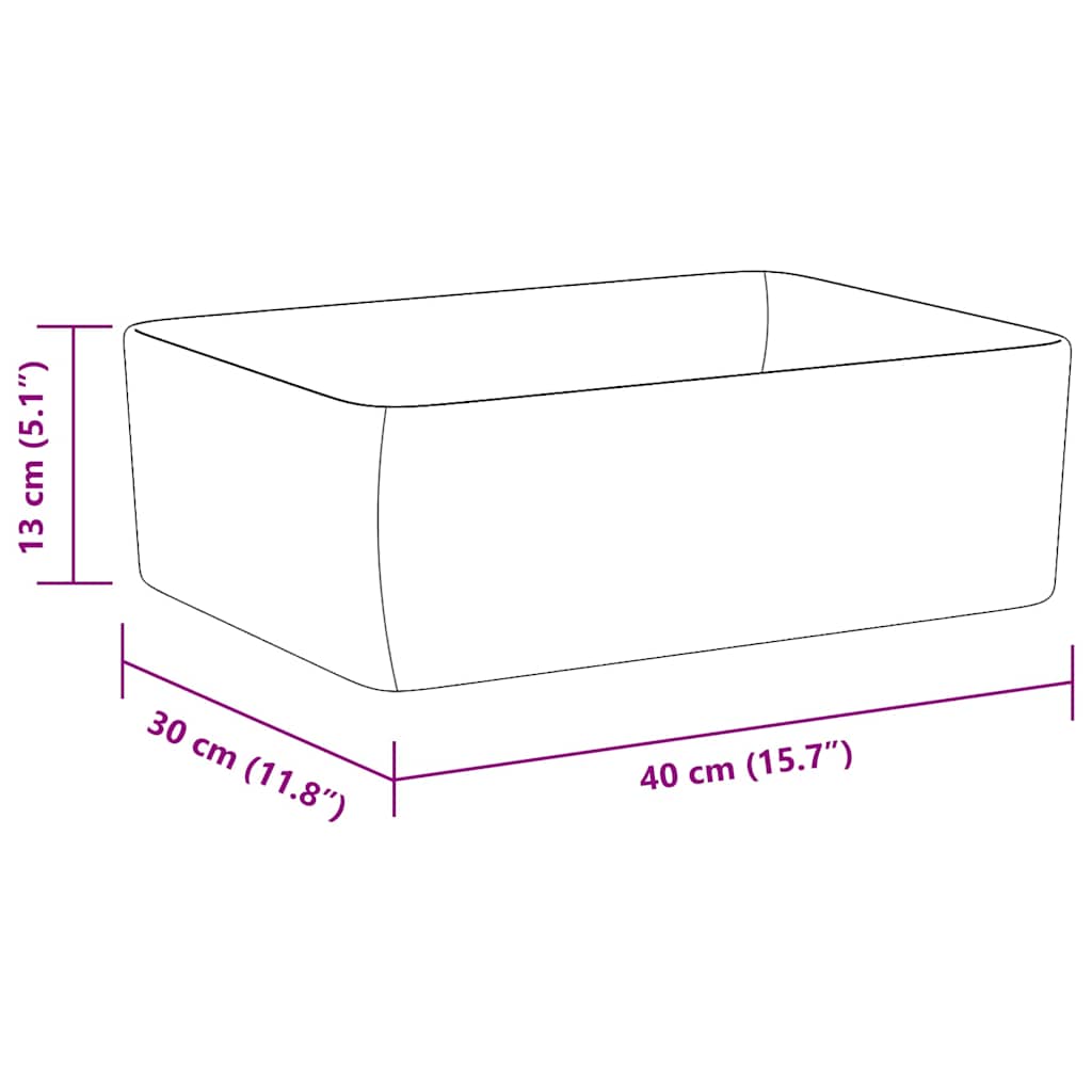 Lavandino 40x30x13 cm in Ceramica Bianco | homemem39
