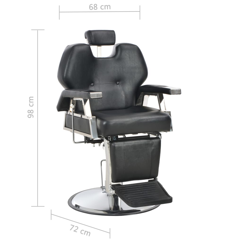 Poltrona da Barbiere Nera 72x68x98 cm in Similpelle