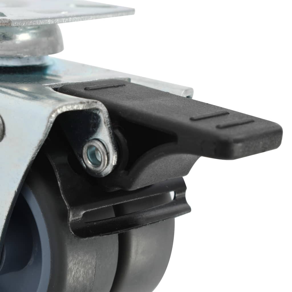Ruote Girevoli Gemellate con Doppio Freno 4 pz 50 mm - homemem39