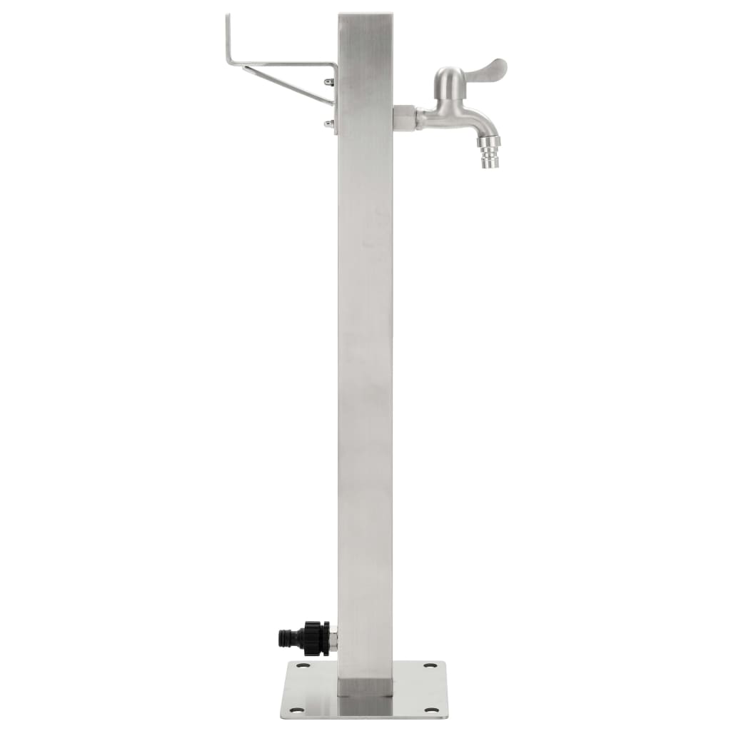 Fontanella a Colonna in Acciaio Inossidabile Quadrata 65 cm - homemem39