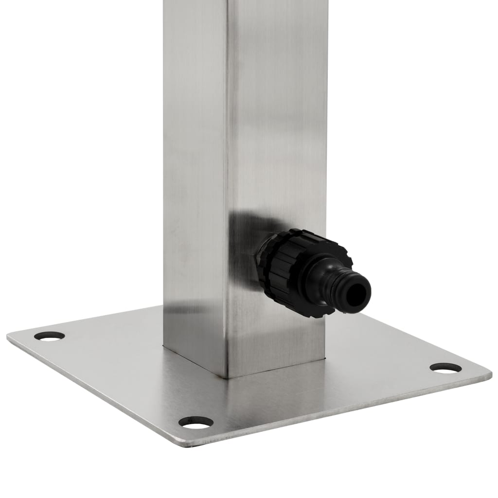 Fontanella a Colonna in Acciaio Inossidabile Quadrata 65 cm - homemem39