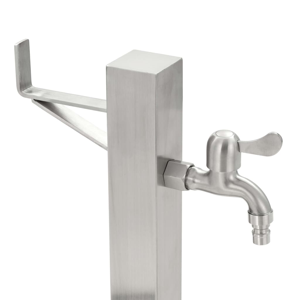 Fontanella a Colonna in Acciaio Inossidabile Quadrata 65 cm - homemem39