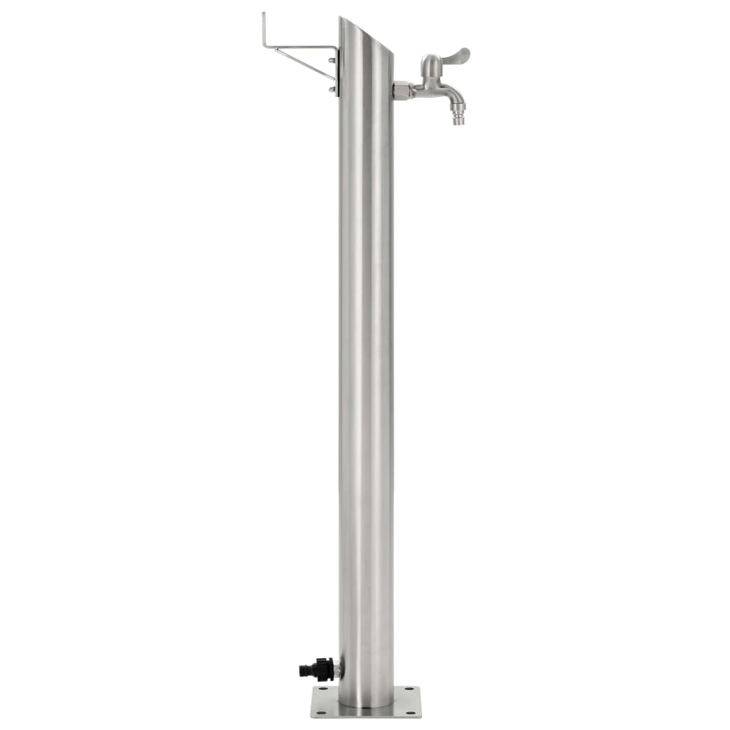 Fontanella a Colonna in Acciaio Inossidabile Rotonda 95 cm - homemem39