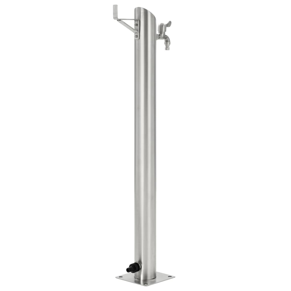 Fontanella a Colonna in Acciaio Inossidabile Rotonda 95 cm - homemem39