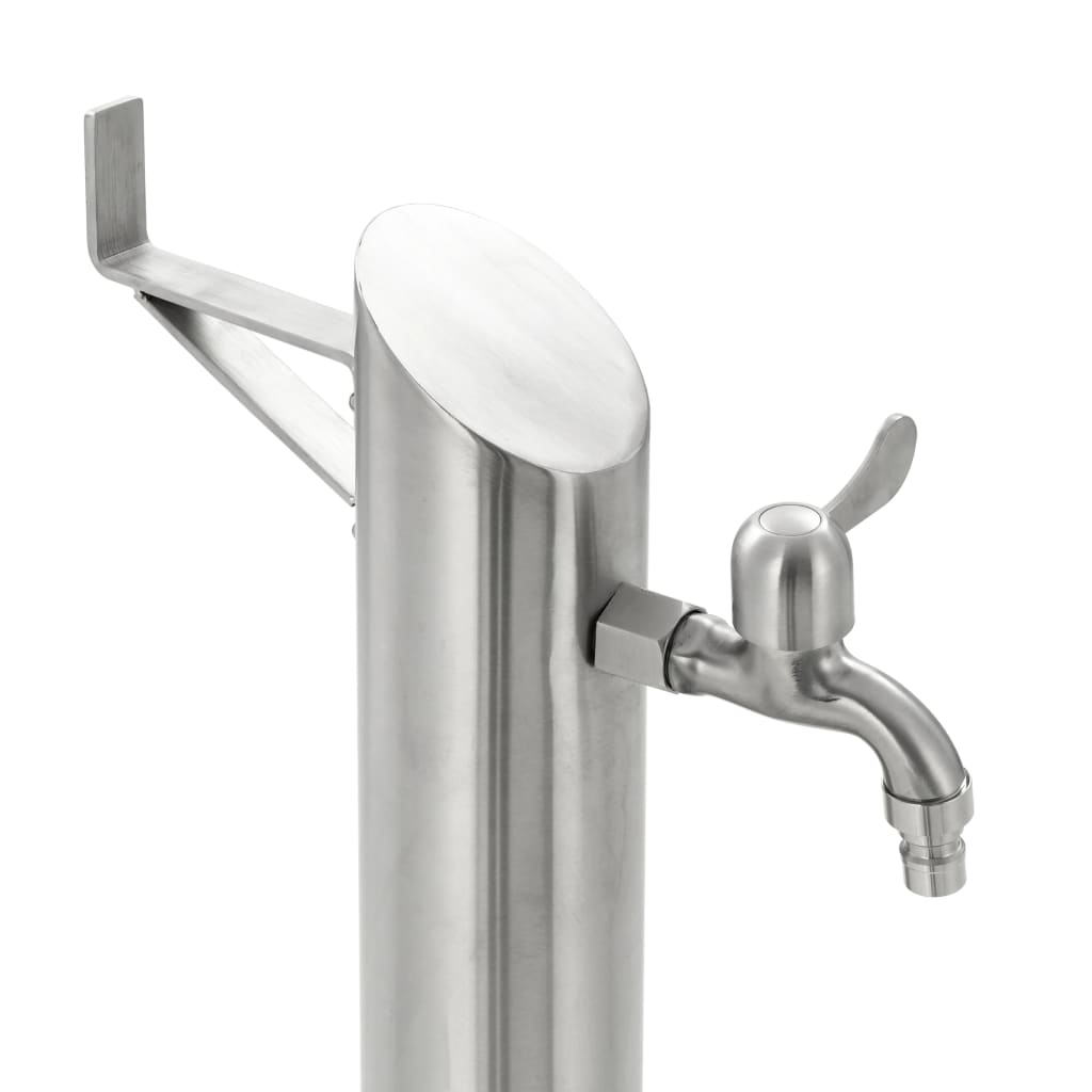 Fontanella a Colonna in Acciaio Inossidabile Rotonda 95 cm - homemem39