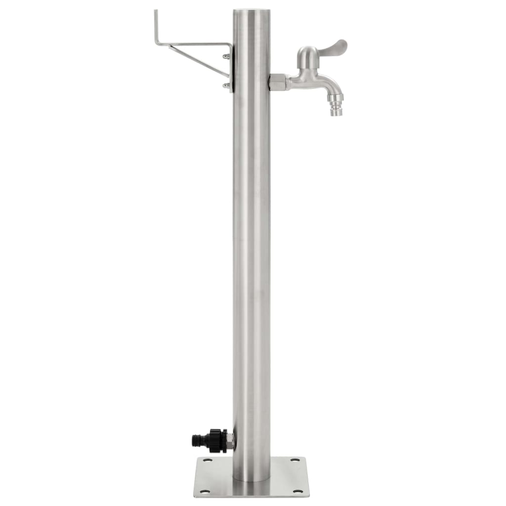Fontanella a Colonna in Acciaio Inossidabile Rotonda 65 cm - homemem39