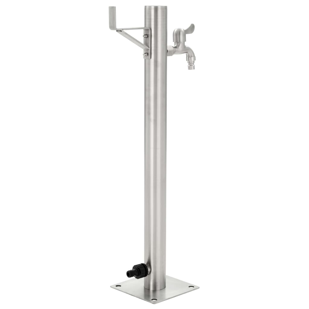 Fontanella a Colonna in Acciaio Inossidabile Rotonda 65 cm - homemem39