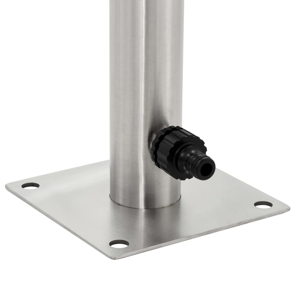 Fontanella a Colonna in Acciaio Inossidabile Rotonda 65 cm - homemem39