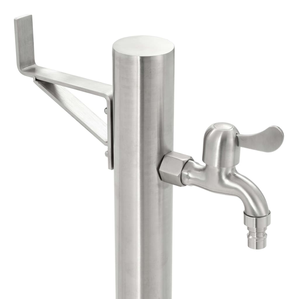 Fontanella a Colonna in Acciaio Inossidabile Rotonda 65 cm - homemem39