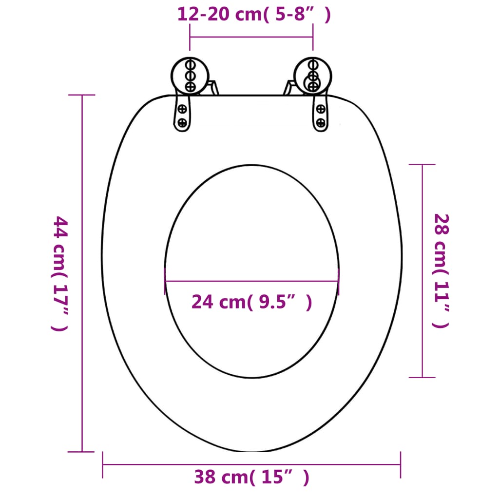 Tavoletta WC Coperchio Chiusura Morbida MDF Stella Marina