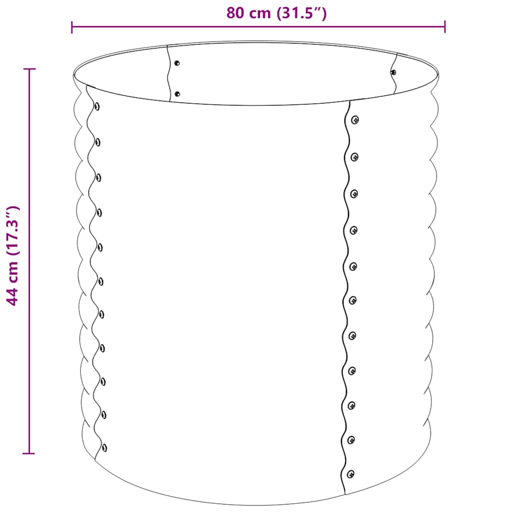 Letto Rialzato Giardino 80x80x81 cm in Acciaio Zincato Argento | homemem39