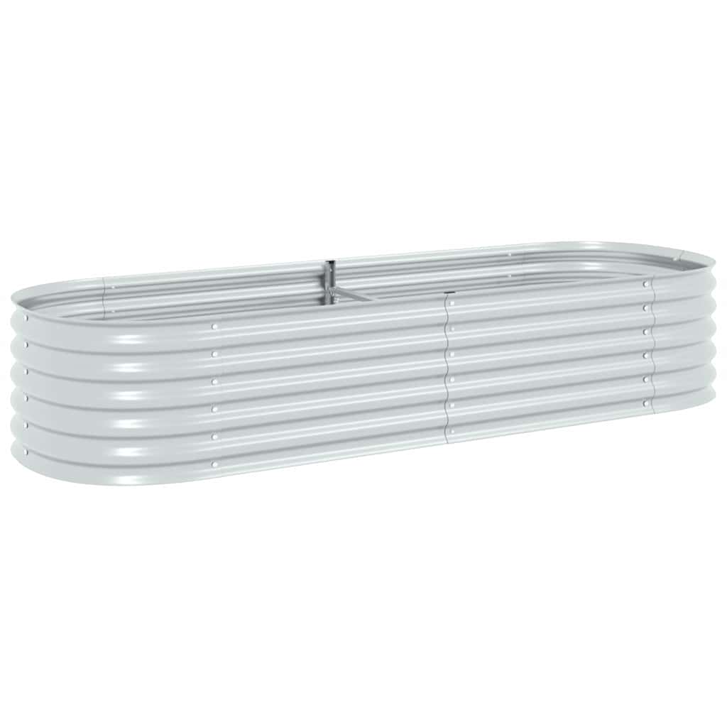 Letto Rialzato Giardino 240x80x44 cm in Acciaio Zincato Argento