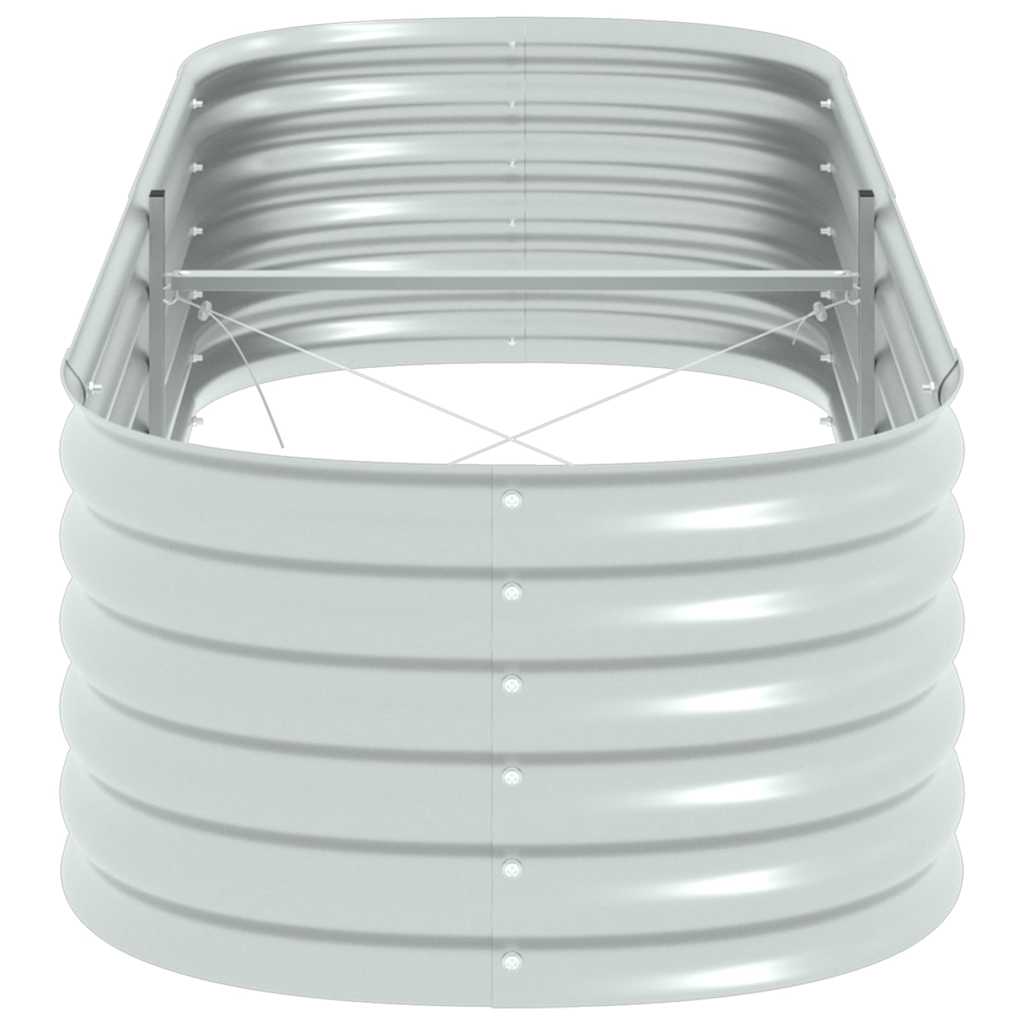 Letto Rialzato Giardino 240x80x44 cm in Acciaio Zincato Argento