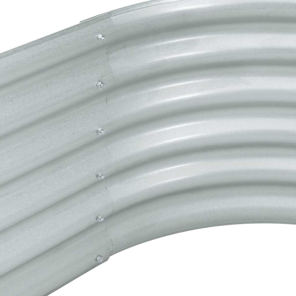 Letto Rialzato Giardino 240x80x44 cm in Acciaio Zincato Argento