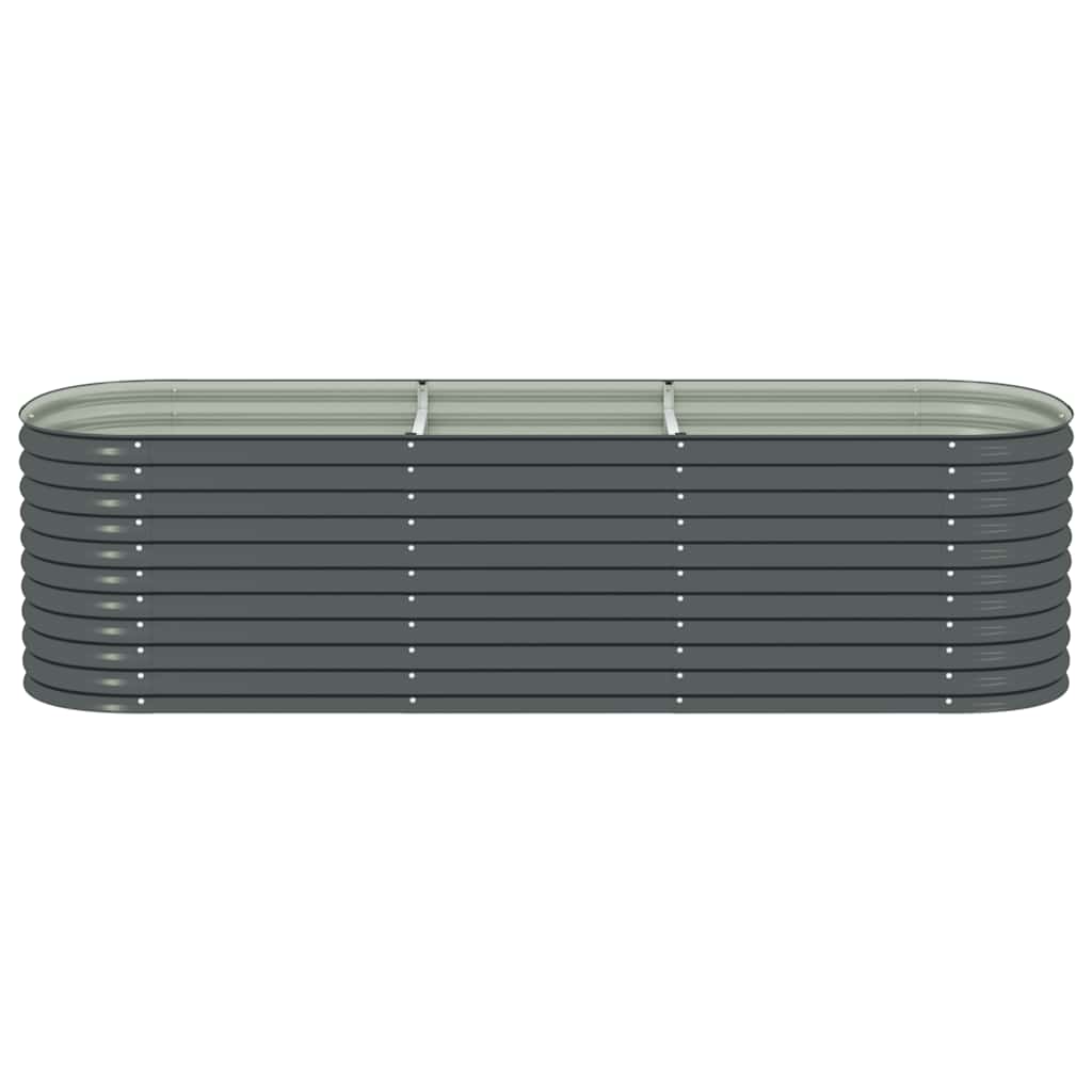 Letto Rialzato Giardino 320x80x81 cm in Acciaio Zincato Grigio