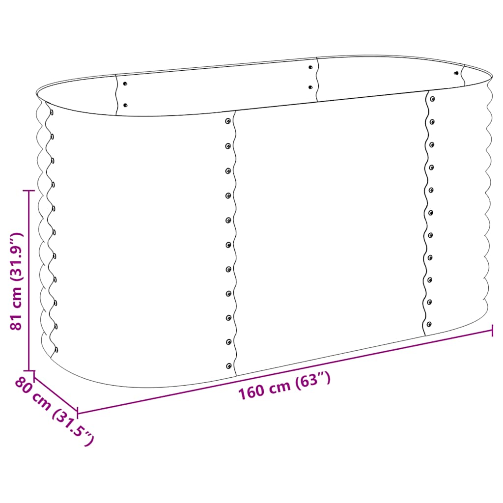 Letto Rialzato Giardino 160x80x81 cm in Acciaio Zincato Grigio | homemem39