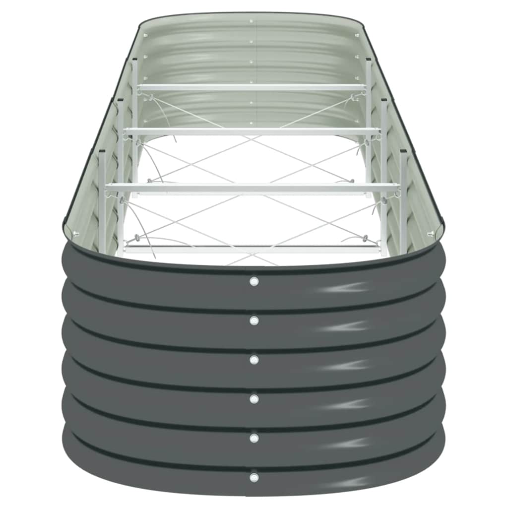 Letto Rialzato Giardino 400x80x44 cm in Acciaio Zincato Grigio - homemem39