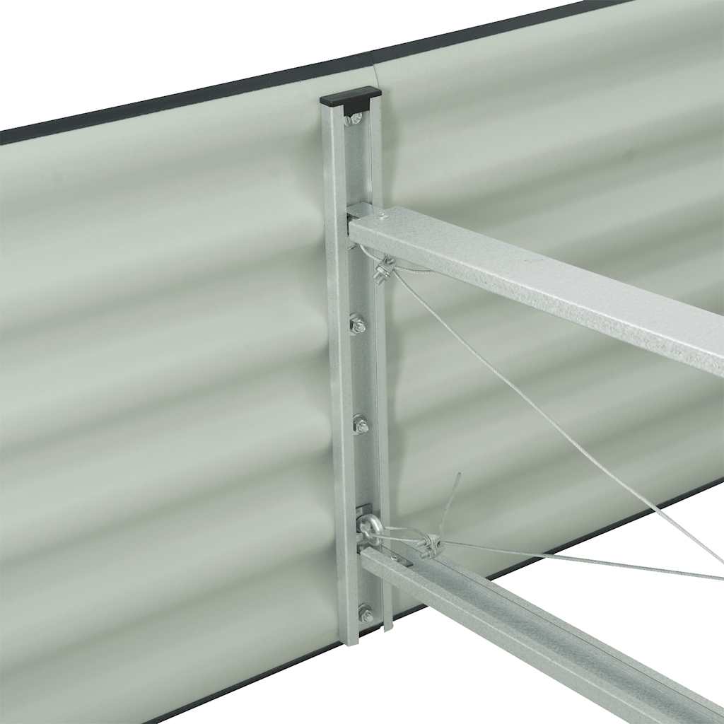 Letto Rialzato Giardino 240x80x44 cm in Acciaio Zincato Grigio