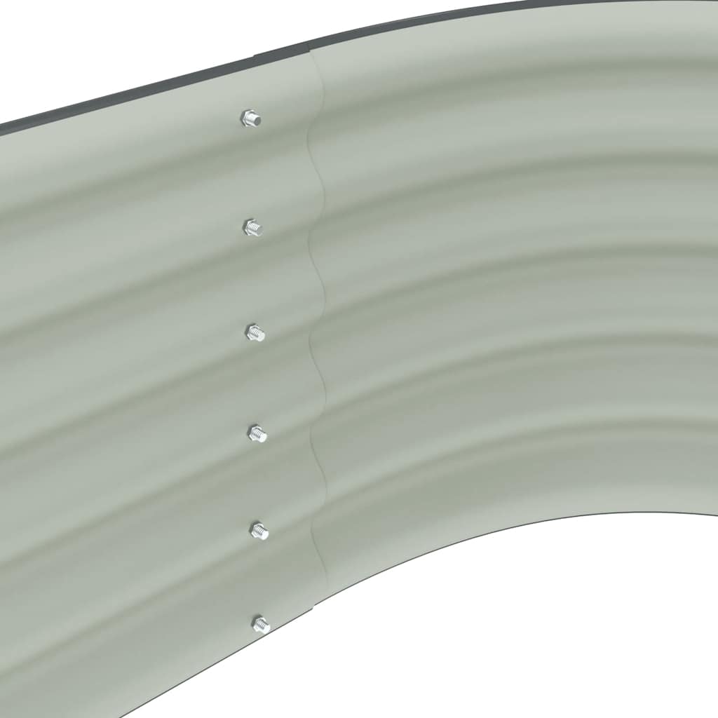 Letto Rialzato Giardino 240x80x44 cm in Acciaio Zincato Grigio