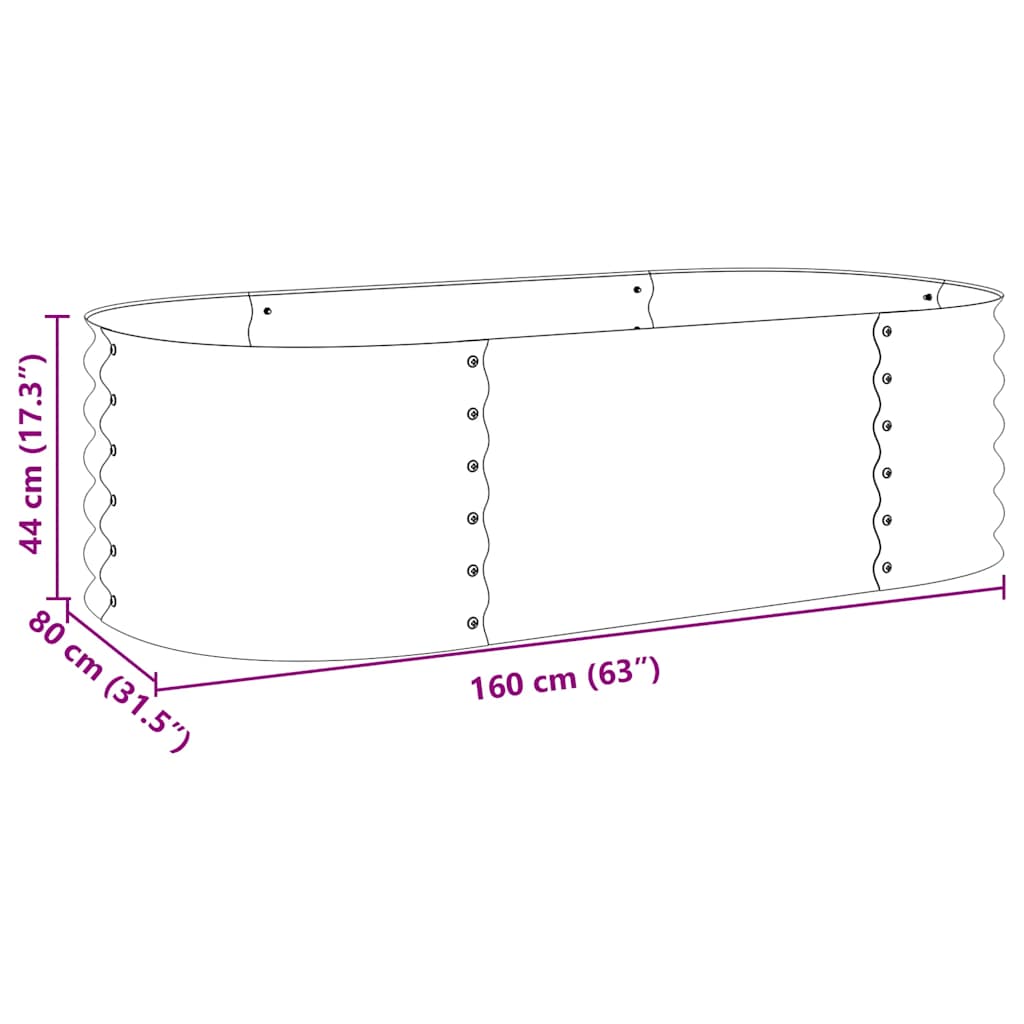 Letto Rialzato Giardino 160x80x44 cm in Acciaio Zincato Grigio | homemem39