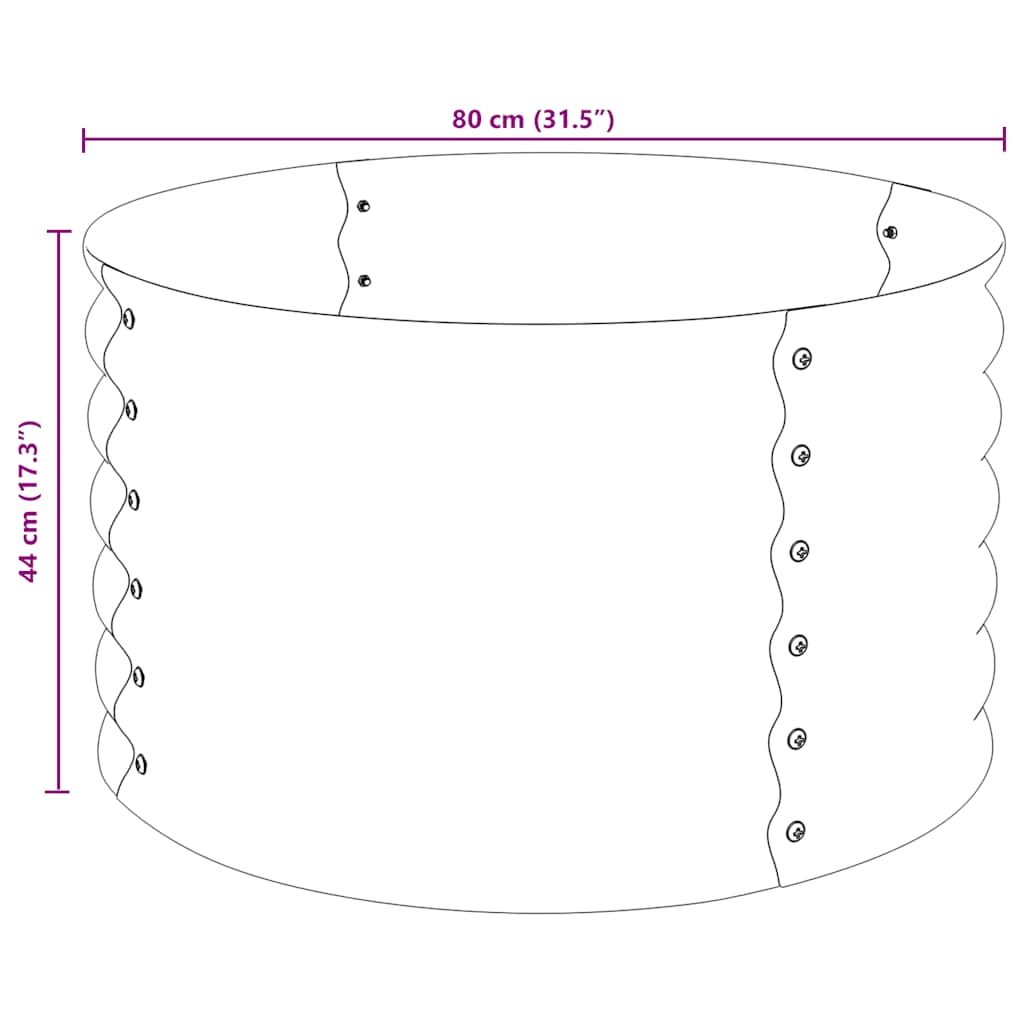 Letto Rialzato Giardino 80x80x44 cm in Acciaio Zincato Grigio | homemem39
