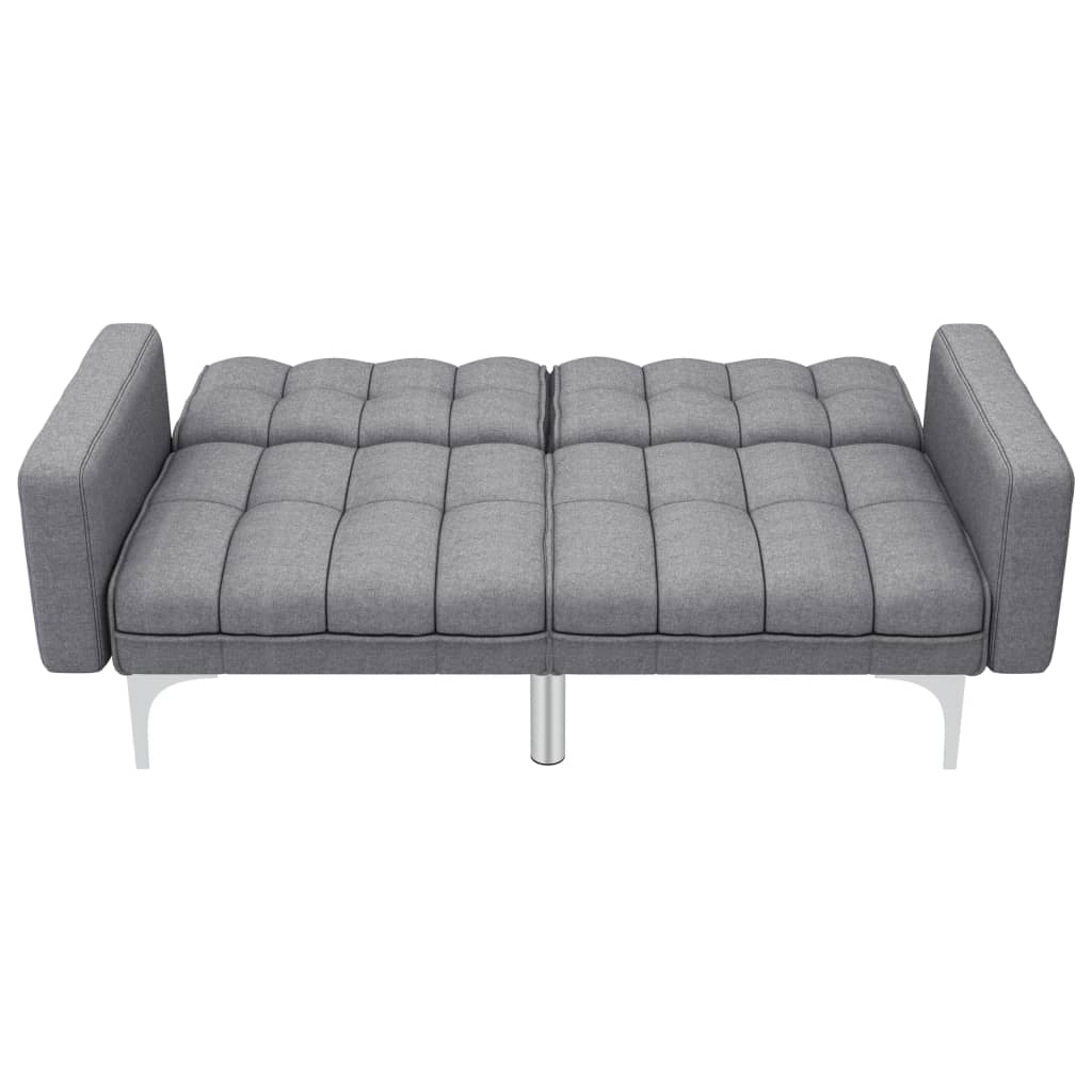 Divano Letto Grigio Chiaro in Tessuto