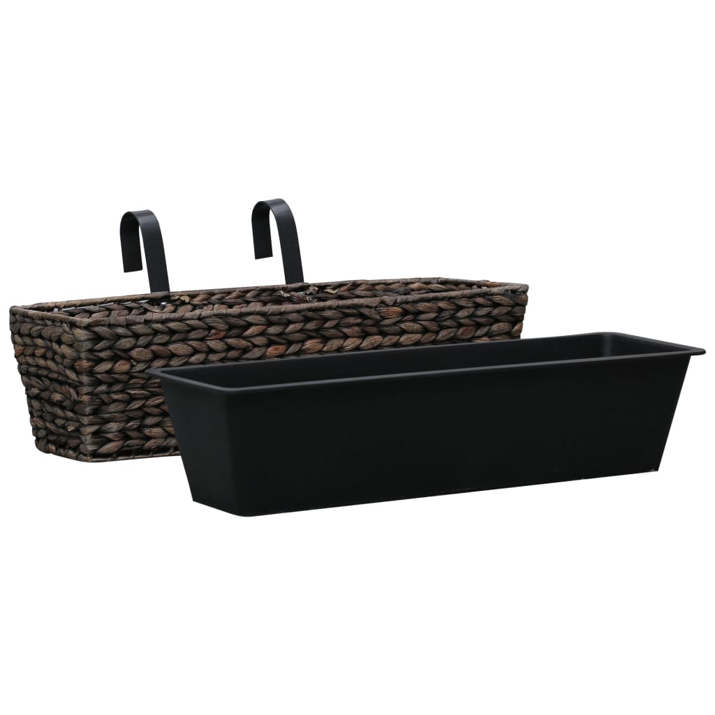 Fioriere 2 pz in Giacinto Intrecciato Marrone - homemem39