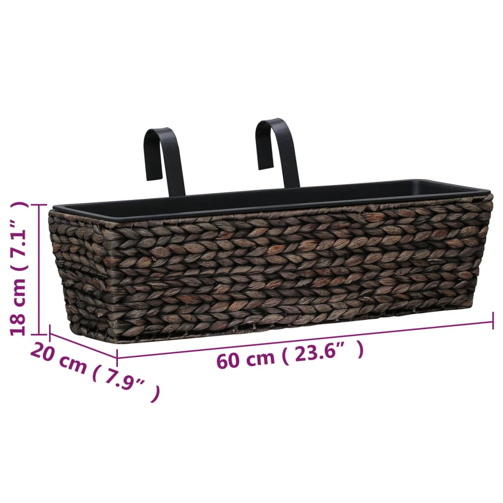 Fioriere 2 pz in Giacinto Intrecciato Marrone - homemem39