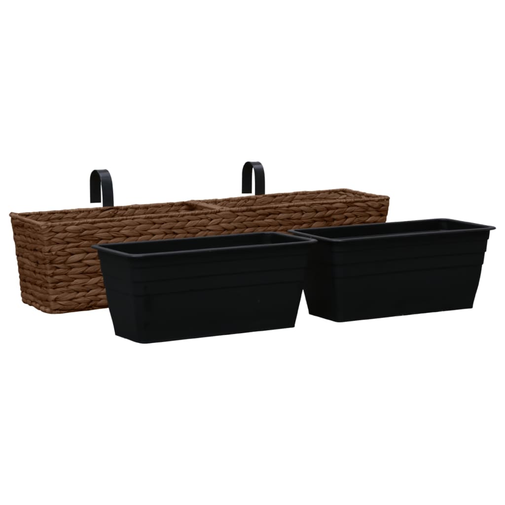 Fioriere 2 pz in Giacinto Intrecciato Marrone - homemem39