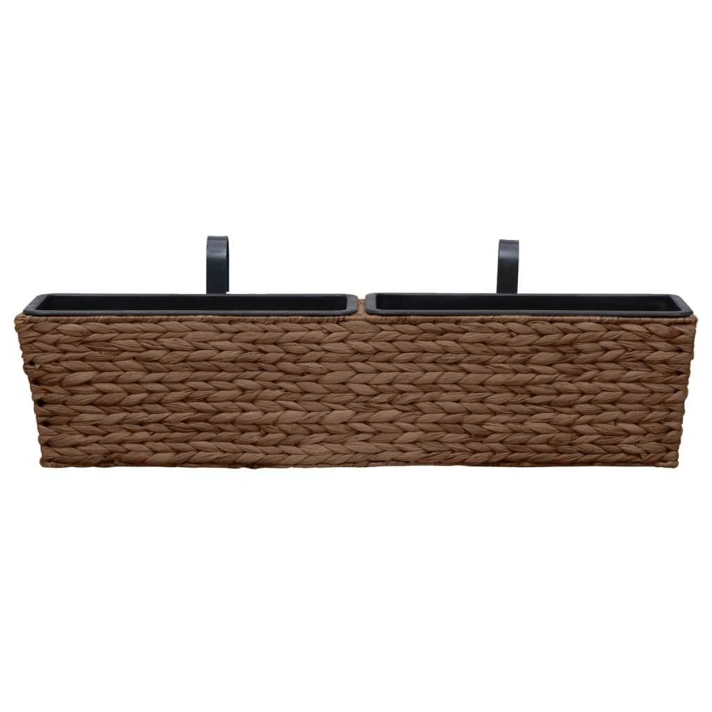 Fioriere 2 pz in Giacinto Intrecciato Marrone - homemem39
