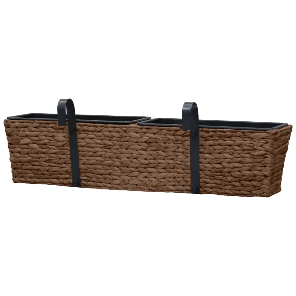 Fioriere 2 pz in Giacinto Intrecciato Marrone - homemem39