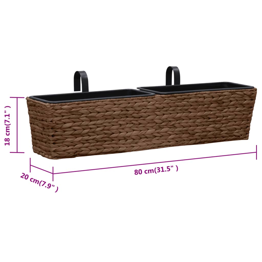 Fioriere 2 pz in Giacinto Intrecciato Marrone - homemem39