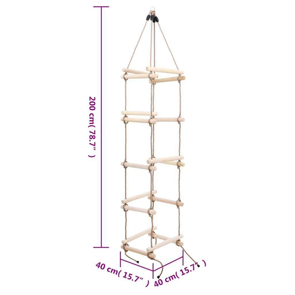 Scala di Corda per Bambini 200 cm in Legno | homemem39