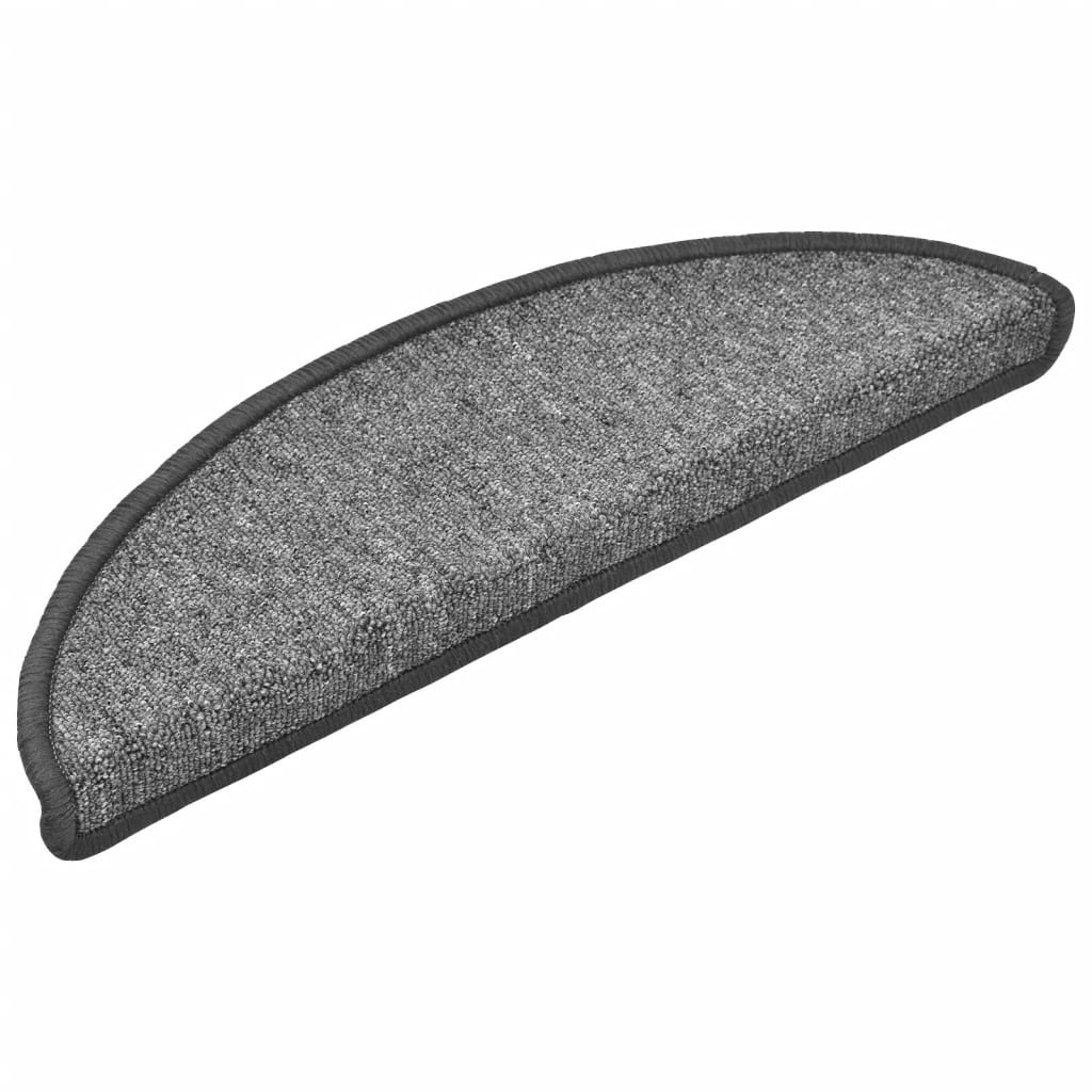 Tappetini per scale 15 pz 56x17x3 cm Grigio scuro Semicircolari - homemem39