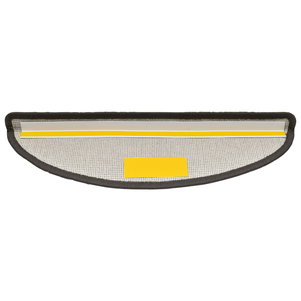Tappetini per scale 15 pz 56x17x3 cm Grigio scuro Semicircolari - homemem39