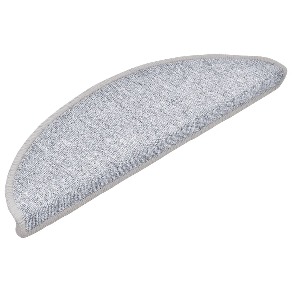 Tappetini per Scale 15 pz Grigio Chiaro 56x17x3 cm - homemem39