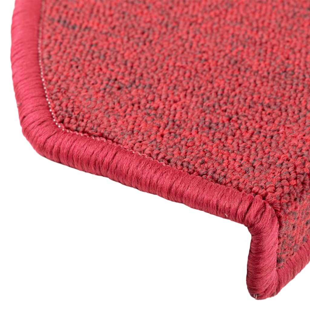 Tappetini per scale 15 pz 65x24x4 cm Bordeaux Semicircolari Grandi - homemem39