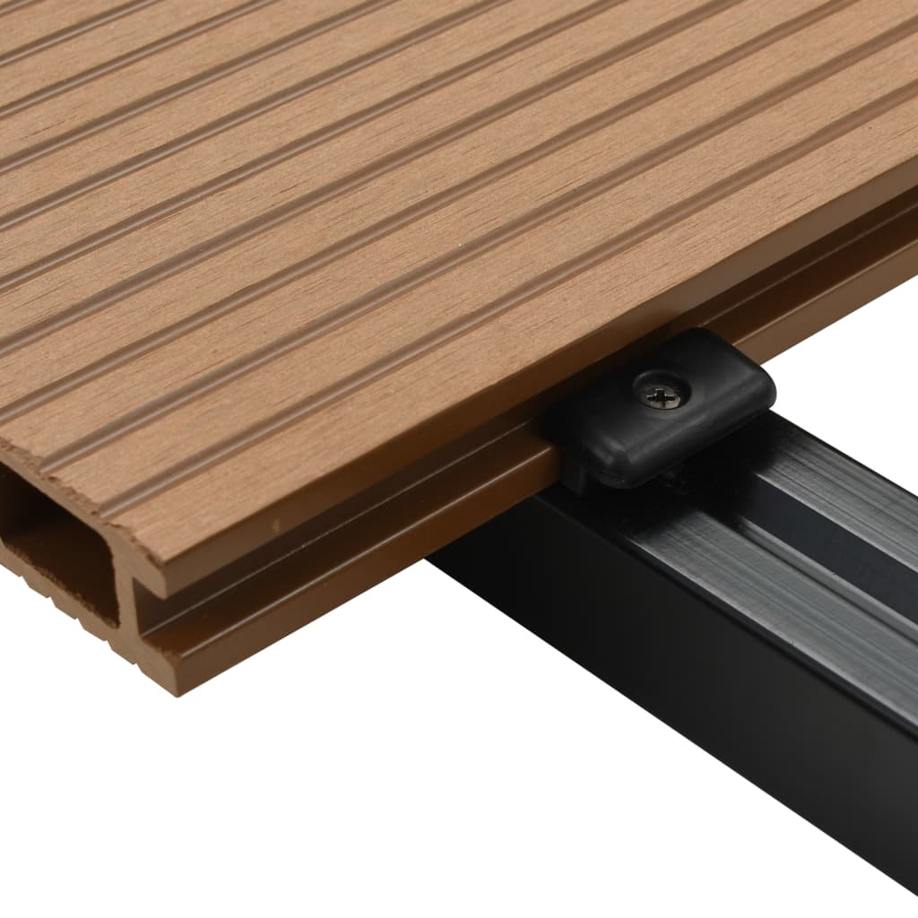 Pavimento per Esterni in WPC Cavo con Accessori 16m² 2,2m Teak - homemem39