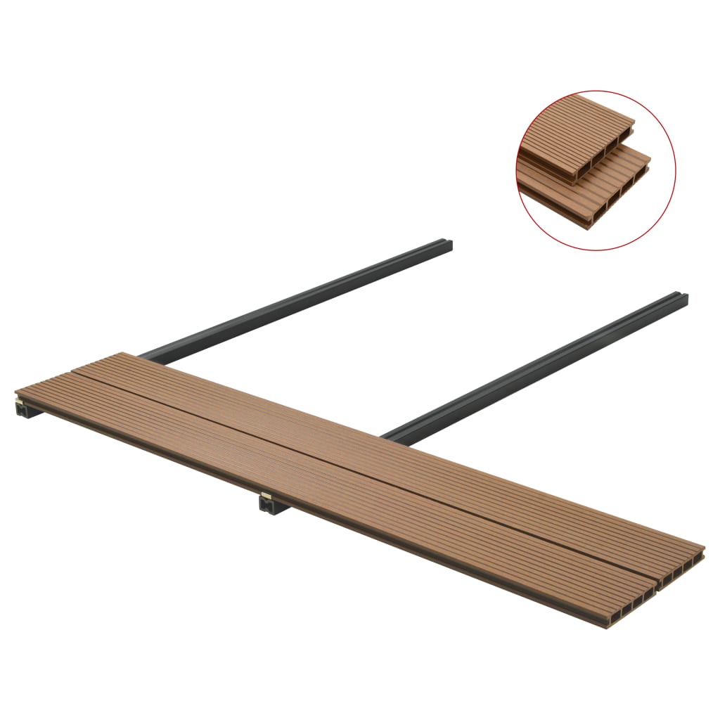 Pavimento per Esterni in WPC Cavo Accessori 20 m² 2,2 m Teak - homemem39