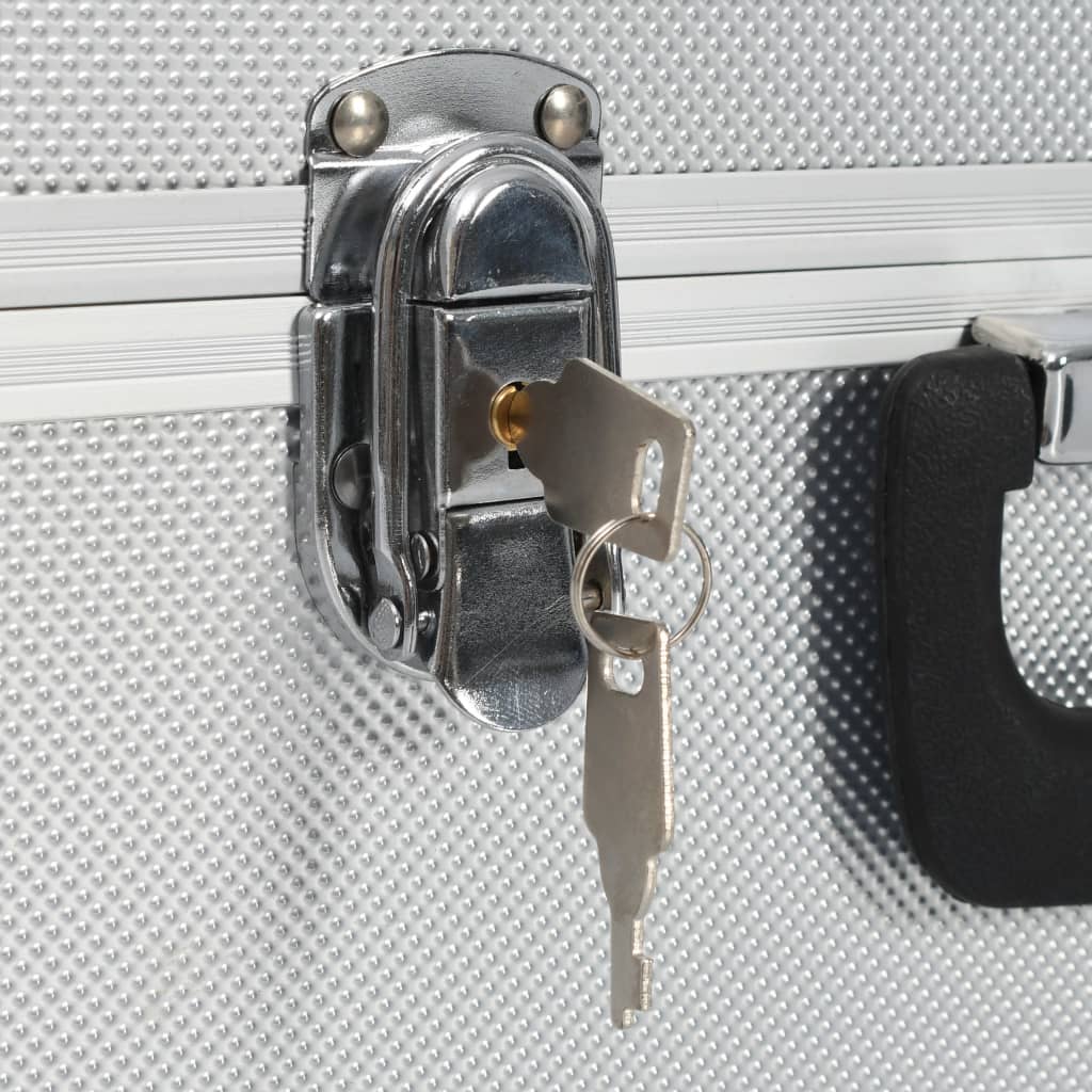 Valigetta per Attrezzi 38x22,5x34 cm Argento in Alluminio | homemem39