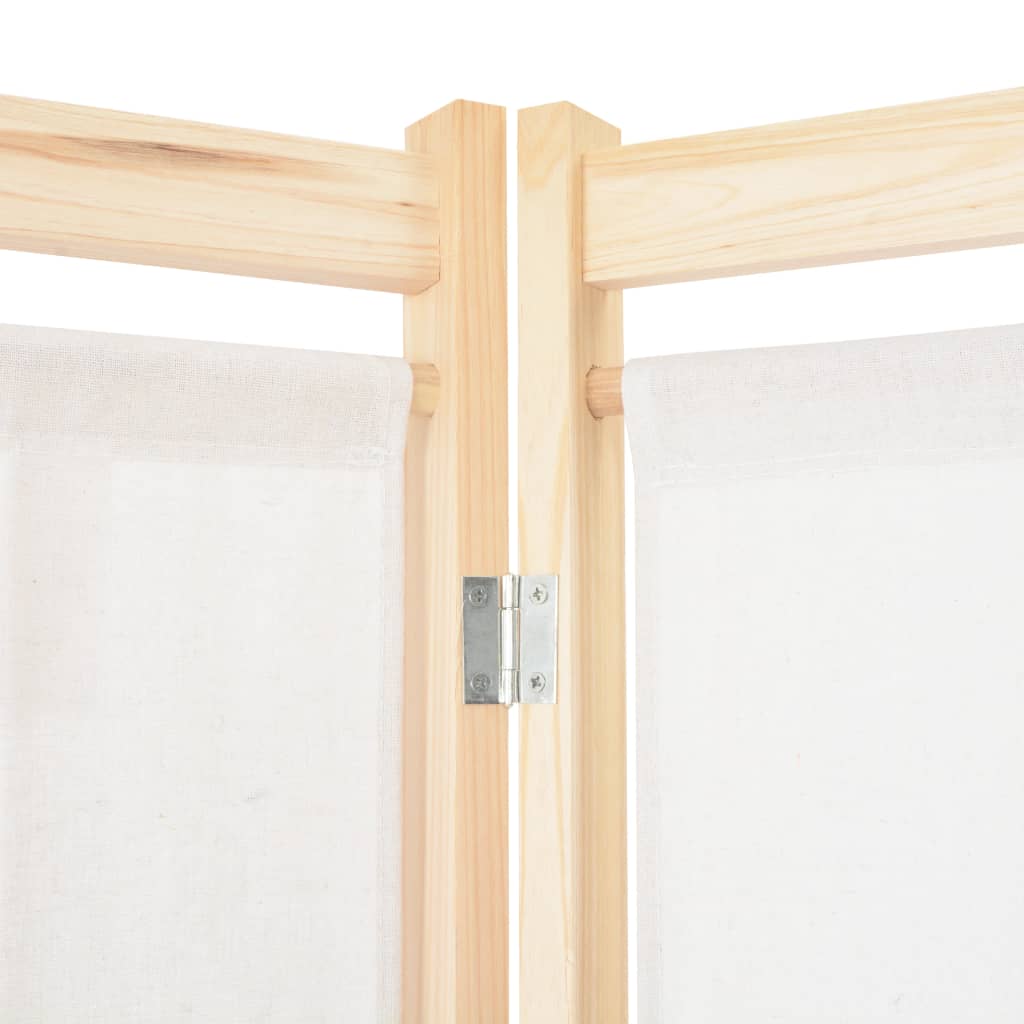 Divisorio a 4 Pannelli Crema 160x170x4 cm in Tessuto - homemem39