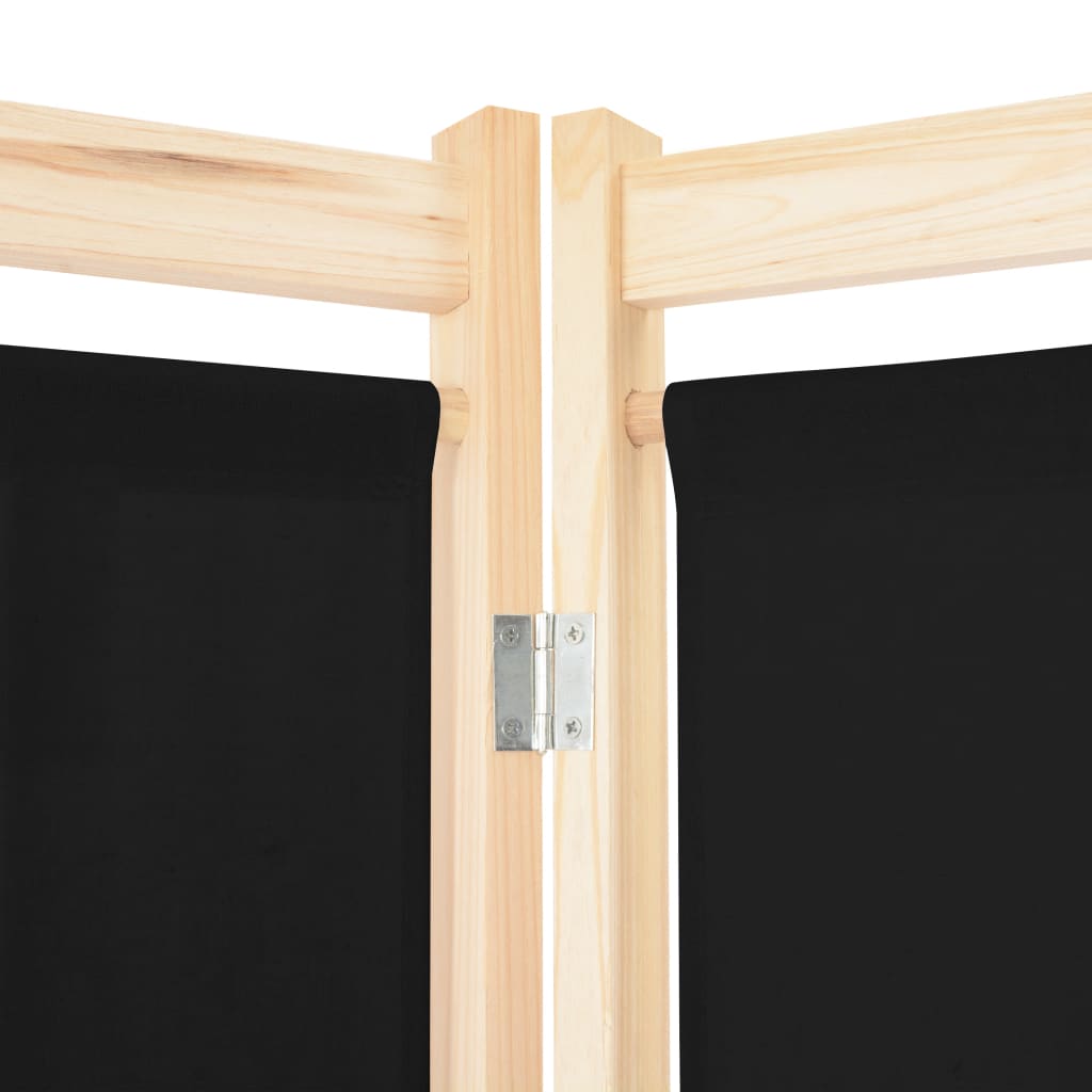 Divisorio a 6 Pannelli Nero 240x170x4 cm in Tessuto - homemem39