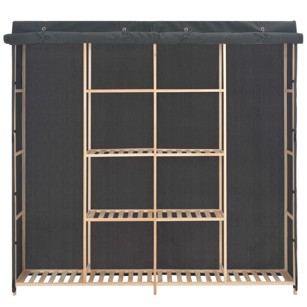 Armadio Grigio 173x40x170 cm in Tessuto - homemem39